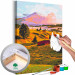 Paint by Number Kit Autumn Village - Landscape of a Sunny Valley against a Pink Sky 146538