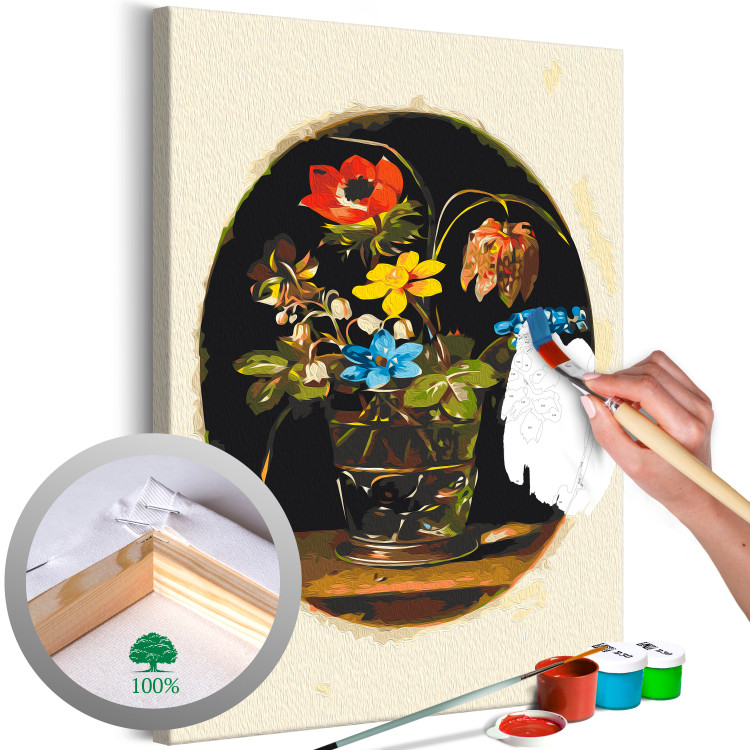 Paint by Number Kit Victorian Nature - Colorful Bouquet of Flowers in an Oval 147338