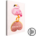 Canvas Flamingo standing on inverted heart - bird with an English inscription 125448 additionalThumb 6