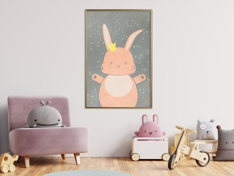 Poster Pink Princess - abstract colorful animal against black sky 129548 additionalImage 5