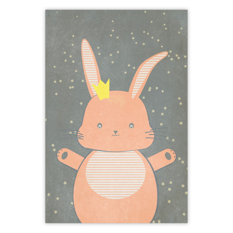 Poster Pink Princess - abstract colorful animal against black sky 129548
