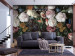 Wall Mural Flowering flowers in vintage style - motif of painted colourful flowers 135748