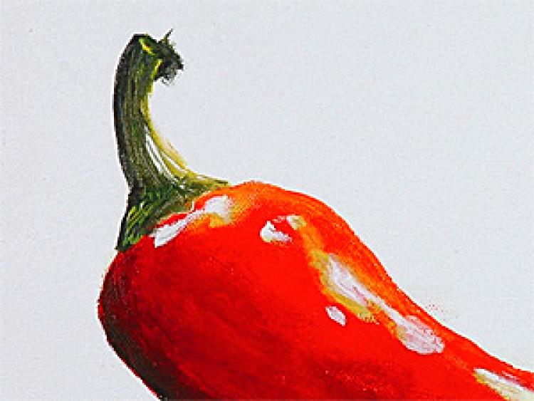 Canvas Pepper (1-piece) - three red chili peppers on a gray background 46748 additionalImage 2