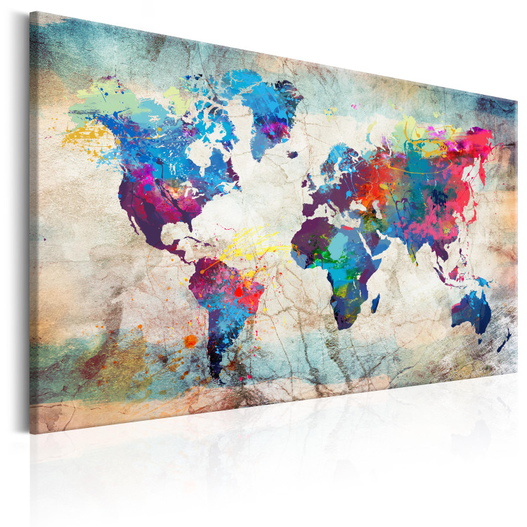 Canvas World Map: Colourful Madness 97548 additionalImage 2