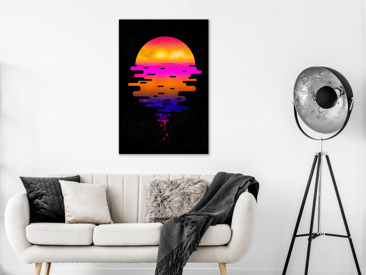 Canvas Colourful sunset - youth graphic on a black background 131758 additionalImage 3