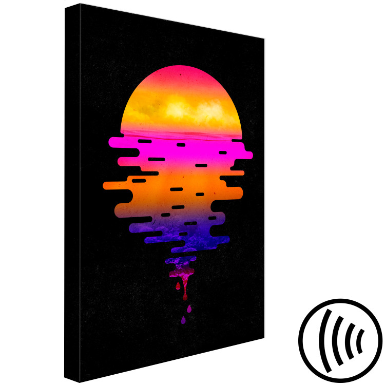 Canvas Colourful sunset - youth graphic on a black background 131758 additionalImage 6