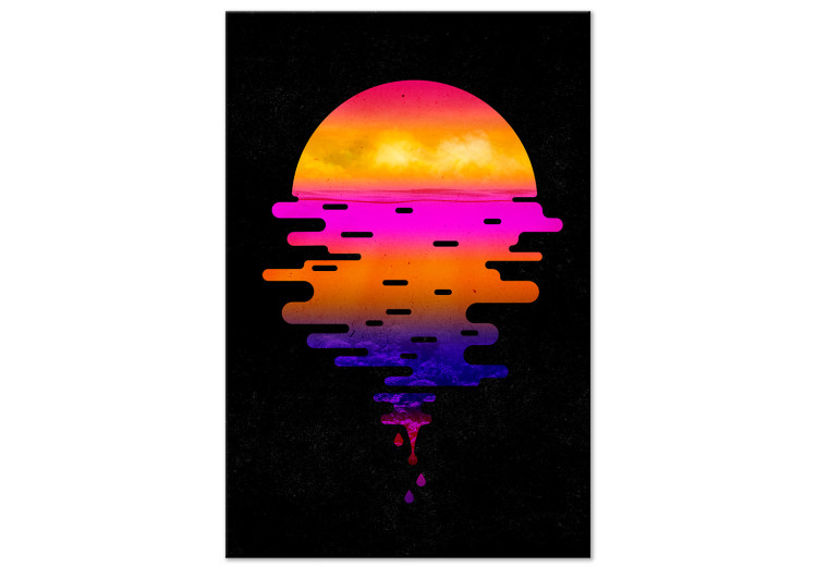 Canvas Colourful sunset - youth graphic on a black background 131758