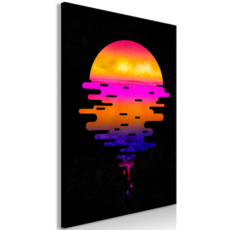 Canvas Colourful sunset - youth graphic on a black background 131758 additionalImage 2