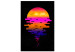 Canvas Colourful sunset - youth graphic on a black background 131758