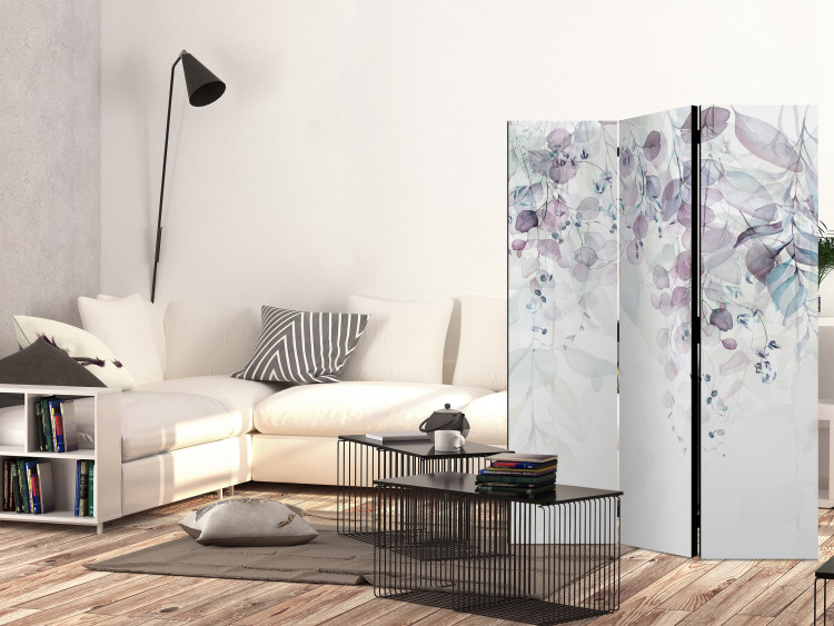 Room Divider Touch of Nature - Second Variant (3-piece) - Colorful leaves on white 136158 additionalImage 2