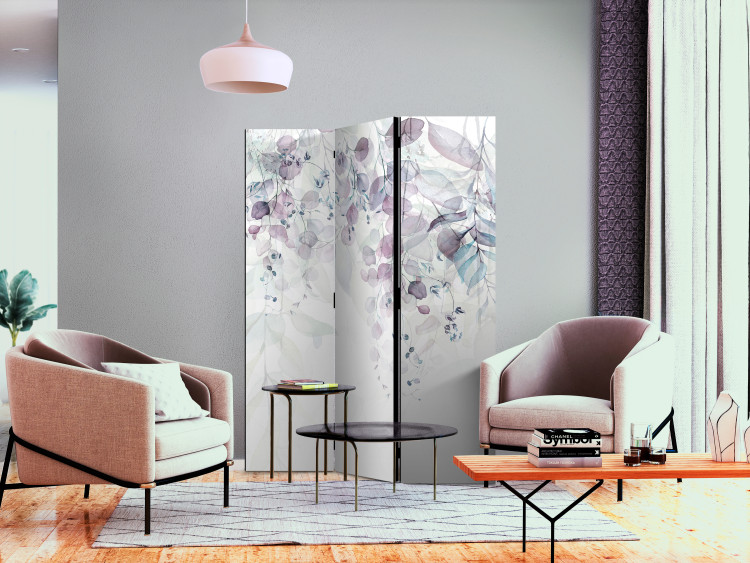 Room Divider Touch of Nature - Second Variant (3-piece) - Colorful leaves on white 136158 additionalImage 4