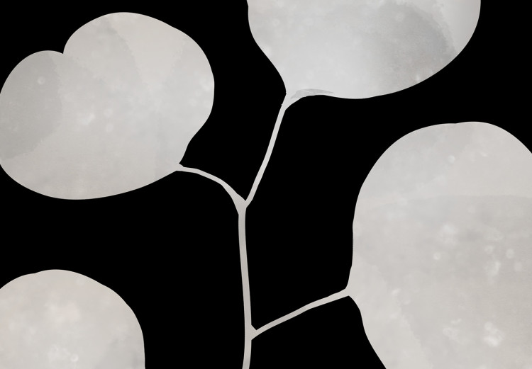 Canvas Eucalyptus Twig - Minimalist Plant on a Black Background 146158 additionalImage 5