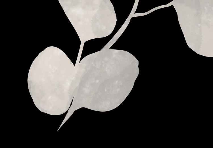 Canvas Eucalyptus Twig - Minimalist Plant on a Black Background 146158 additionalImage 4