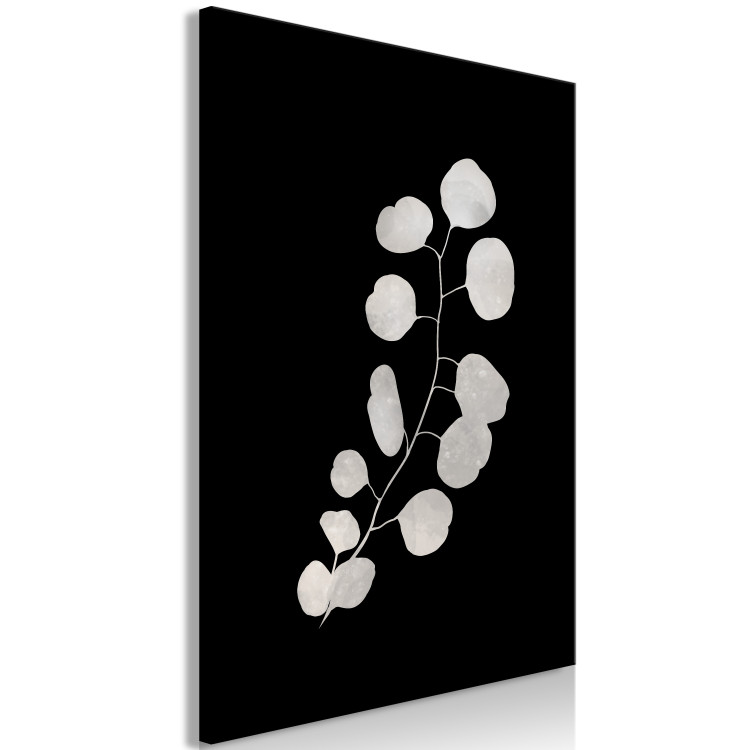 Canvas Eucalyptus Twig - Minimalist Plant on a Black Background 146158 additionalImage 2