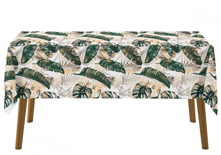 Tablecloth Elegance of leaves - composition in shades of green and gold 147158 additionalImage 2