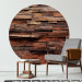 Round wallpaper Wooden Wall - Decorative Oak Tiles in Warm Colors 149158 additionalThumb 2