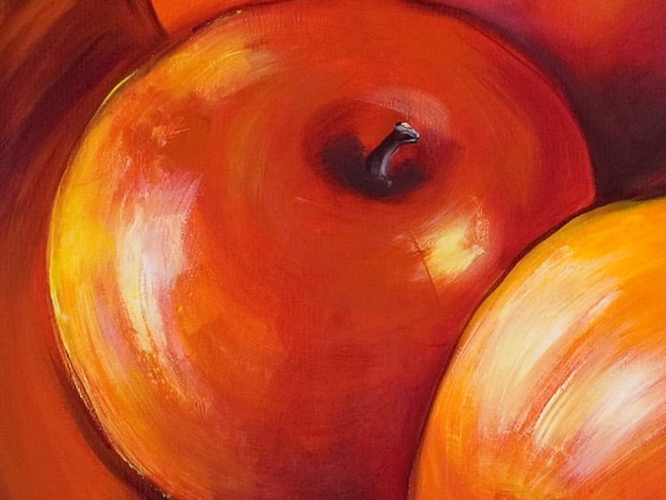 Canvas Still Life (1-piece) - Red composition of ripe apples 48458 additionalImage 2