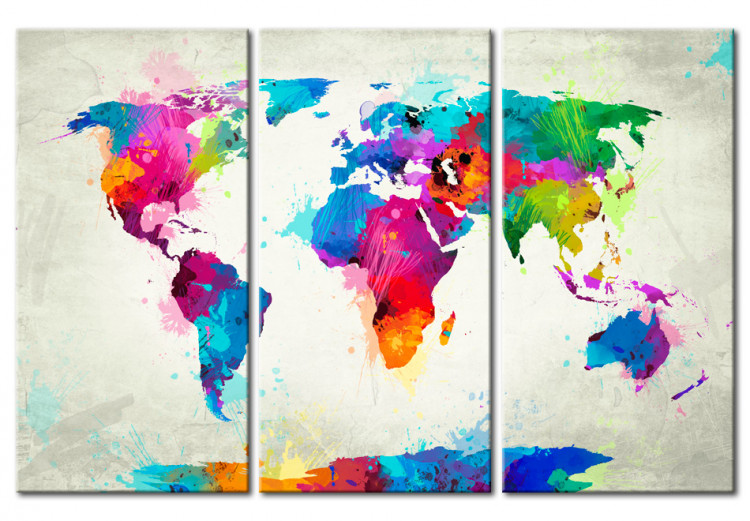Canvas World Map: An Explosion of Colors 55458