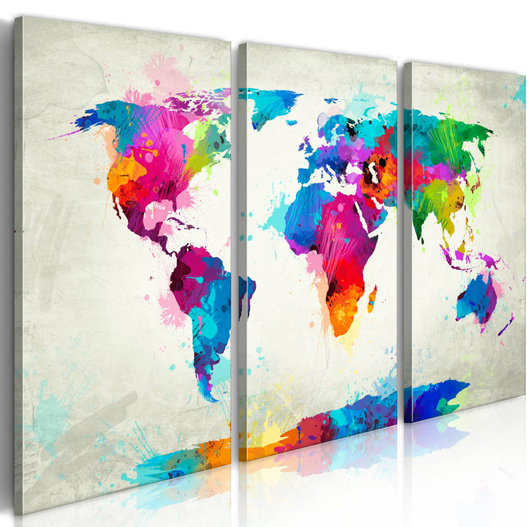 Canvas World Map: An Explosion of Colors 55458 additionalImage 2
