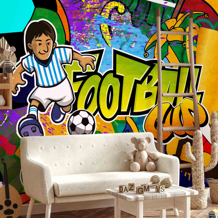 Wall Mural Football Championship - Colorful graffiti about football with a caption 61158 additionalImage 3