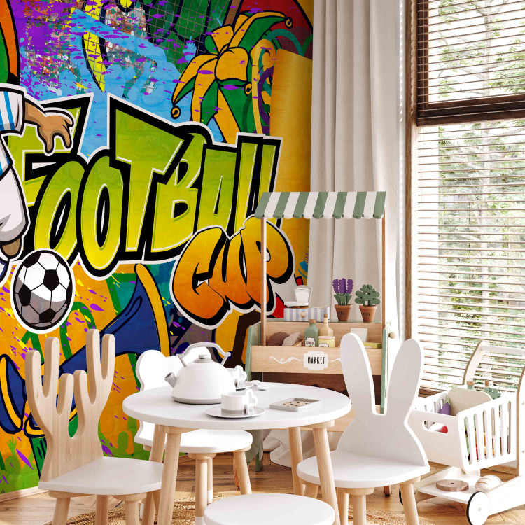 Wall Mural Football Championship - Colorful graffiti about football with a caption 61158 additionalImage 5