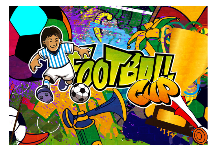 Wall Mural Football Championship - Colorful graffiti about football with a caption 61158 additionalImage 1