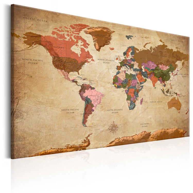 Canvas World Map: Brown Elegance 96058 additionalImage 2