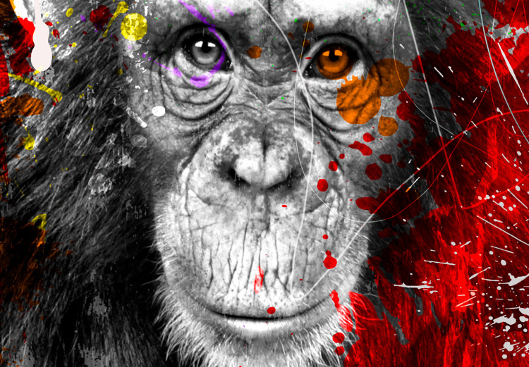 Canvas Colourful Animals: Chimpanzee (1 Part) Vertical 126968 additionalImage 5