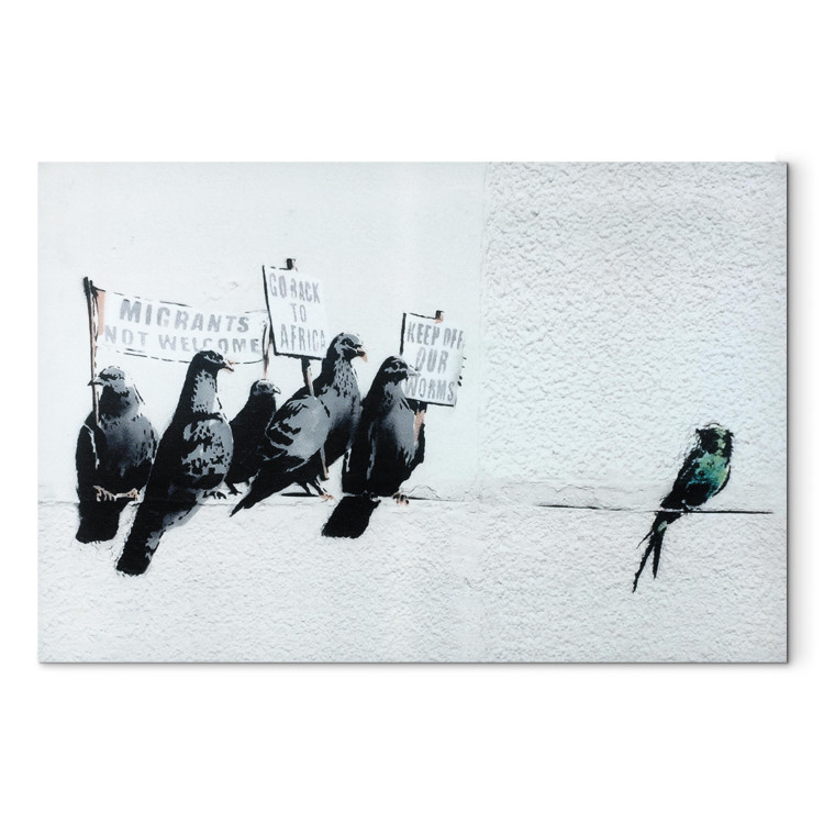 Canvas Protesting Birds by Banksy 132468
