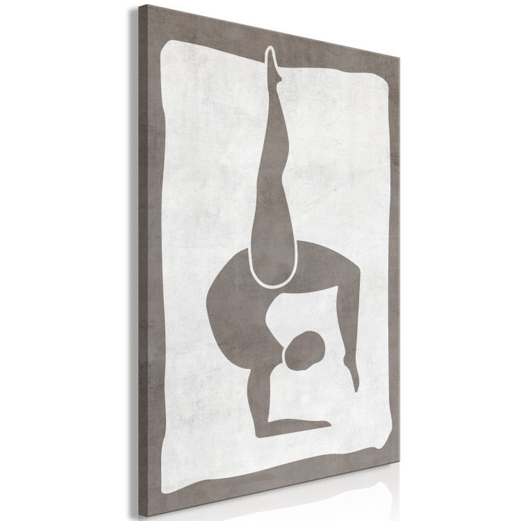 Canvas Gymnastic pose - scandi boho style graphic in grey colours 134168 additionalImage 2