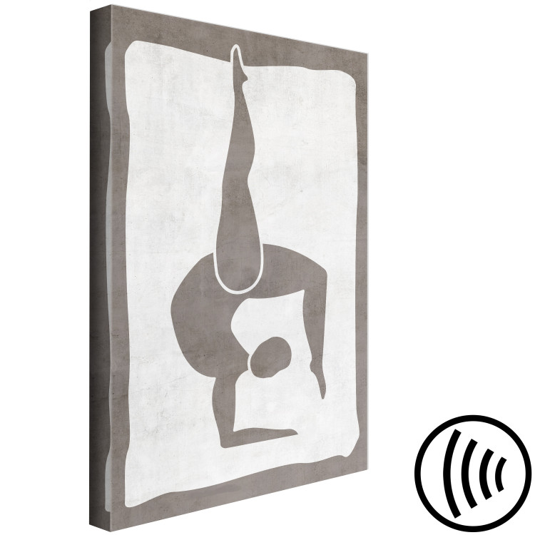Canvas Gymnastic pose - scandi boho style graphic in grey colours 134168 additionalImage 6