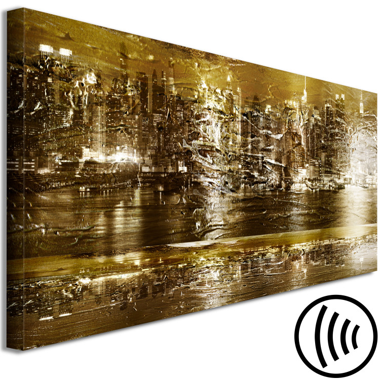 Canvas Golden city architecture - abstraction with imitation texture 135968 additionalImage 6
