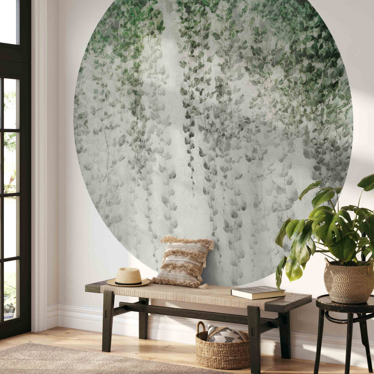 Round wallpaper Pergola of Tranquility - Composition With Ivy on the Wall Background 151468 additionalImage 3