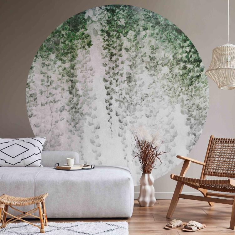 Round wallpaper Pergola of Tranquility - Composition With Ivy on the Wall Background 151468 additionalImage 2