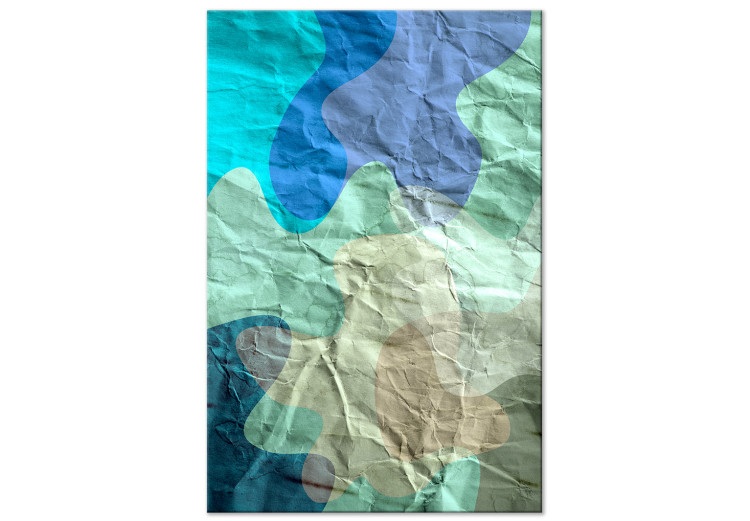 Canvas Sea turquoise - abstract stains on the background of crumpled paper 122278