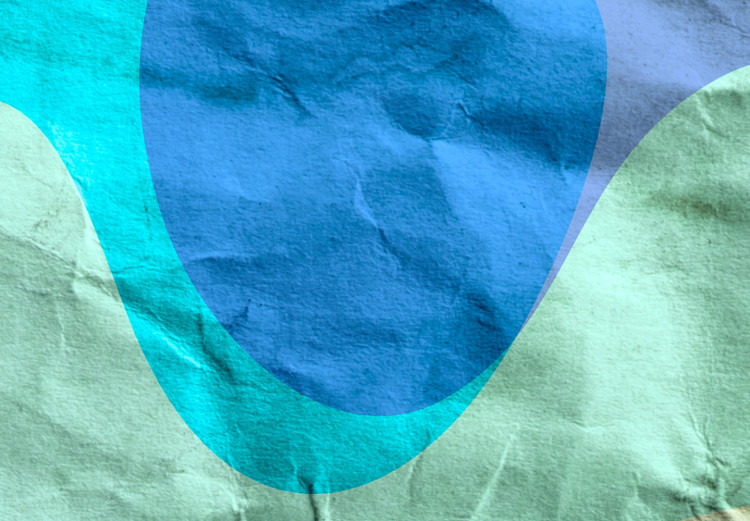 Canvas Sea turquoise - abstract stains on the background of crumpled paper 122278 additionalImage 4