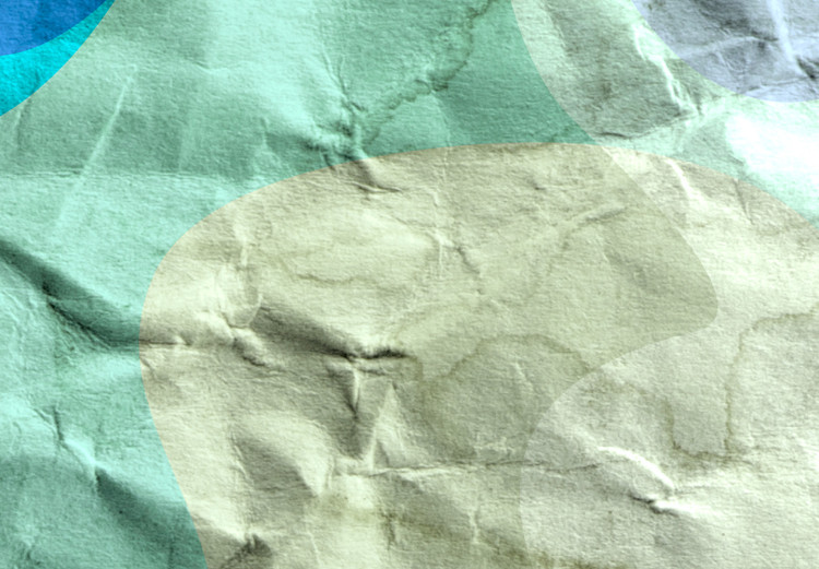 Canvas Sea turquoise - abstract stains on the background of crumpled paper 122278 additionalImage 5