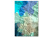 Canvas Sea turquoise - abstract stains on the background of crumpled paper 122278