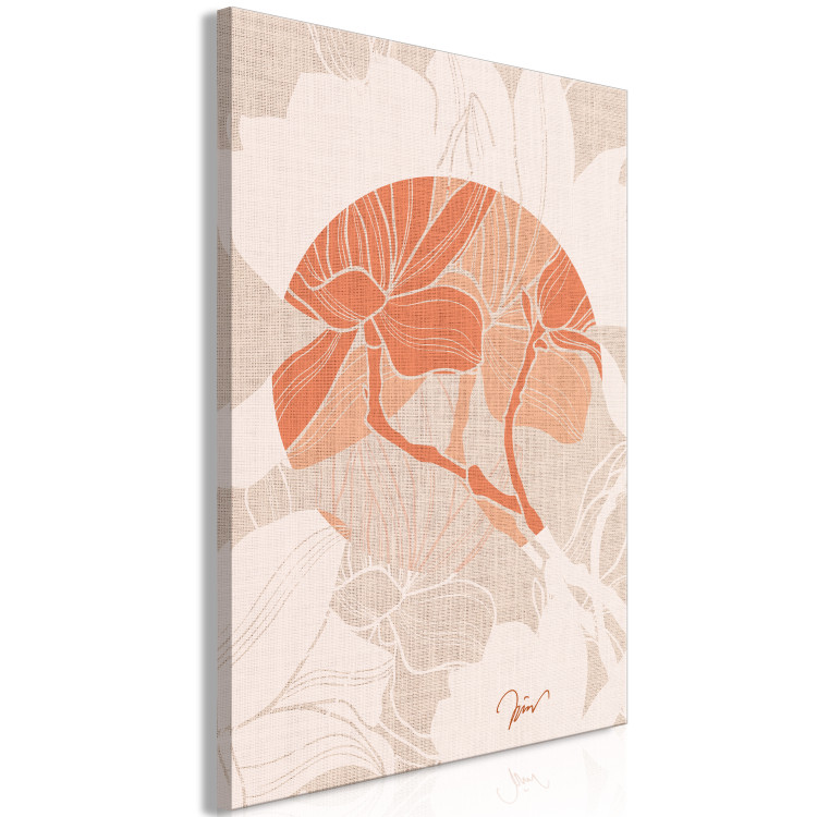 Canvas Canvas magnolia - japandi style orange flower print 123778 additionalImage 2