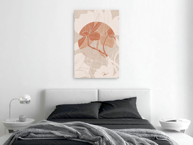 Canvas Canvas magnolia - japandi style orange flower print 123778 additionalImage 3