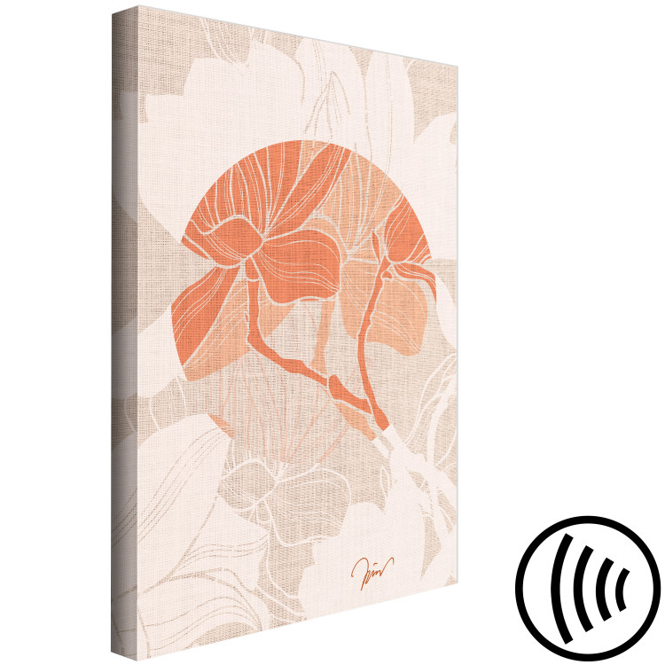 Canvas Canvas magnolia - japandi style orange flower print 123778 additionalImage 6