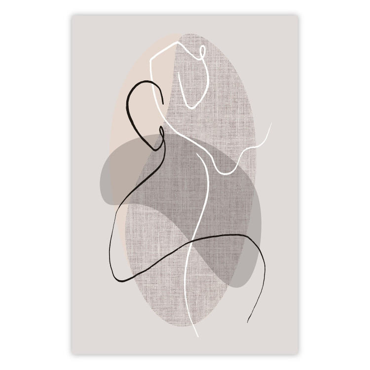 Poster Dance Sensations - abstract line art of silhouettes on light texture 128078