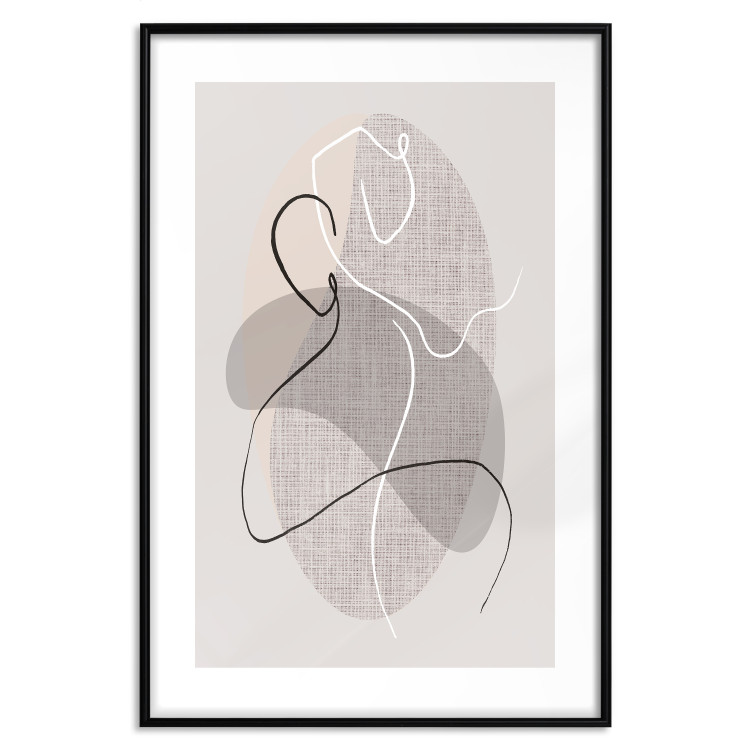 Poster Dance Sensations - abstract line art of silhouettes on light texture 128078 additionalImage 17