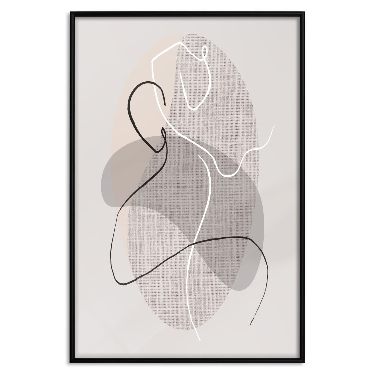 Poster Dance Sensations - abstract line art of silhouettes on light texture 128078 additionalImage 19