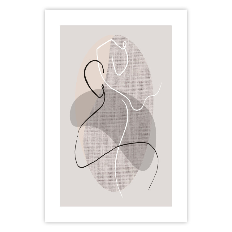 Poster Dance Sensations - abstract line art of silhouettes on light texture 128078 additionalImage 14