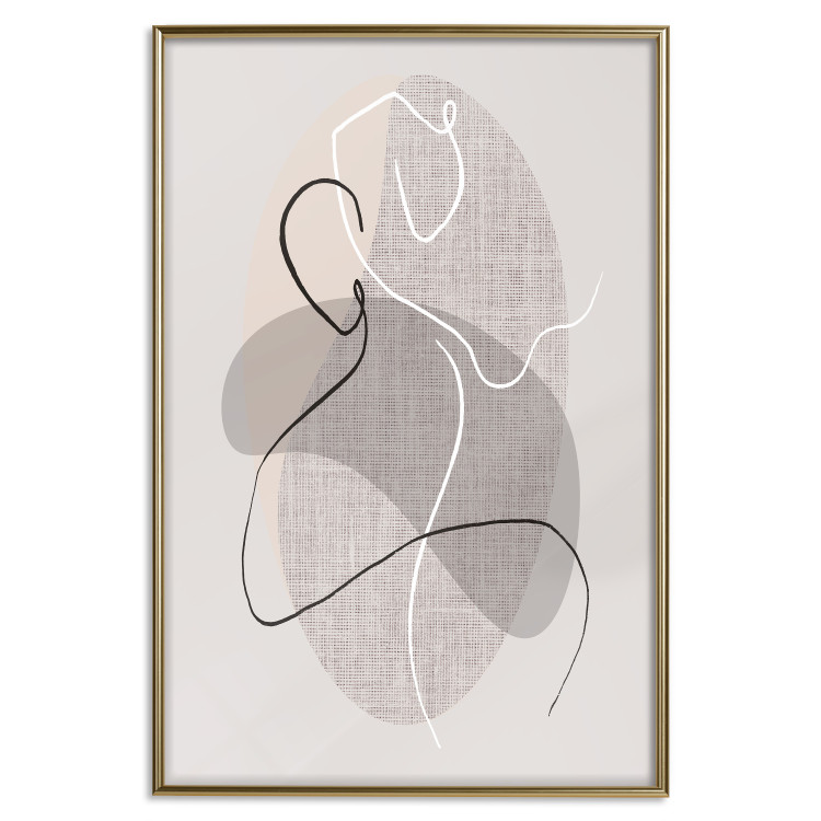 Poster Dance Sensations - abstract line art of silhouettes on light texture 128078 additionalImage 18