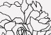 Canvas Figure with flower - black-white, linear woman silhouette and flowers 132178 additionalThumb 4