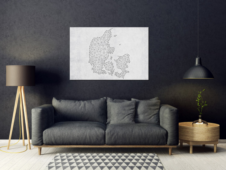 Canvas Network Denmark - Networked Map on a light-gray background 135178 additionalImage 3