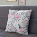 Decorative Microfiber Pillow Flamingos on holiday - floral design with exotic leaves and birds cushions 146878 additionalThumb 2