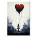 Acrylic Print Flying Balloon - Watercolor Composition in Banksy Style [Glass] 151878 additionalThumb 2